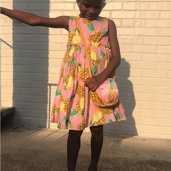 Girls pineapple spring dress - Picture 2 of 2